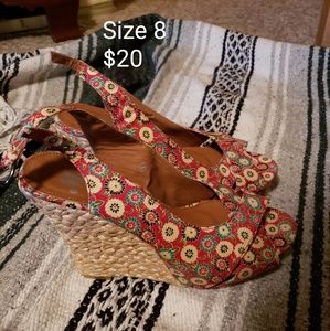 Cute Floral Summer Wedges